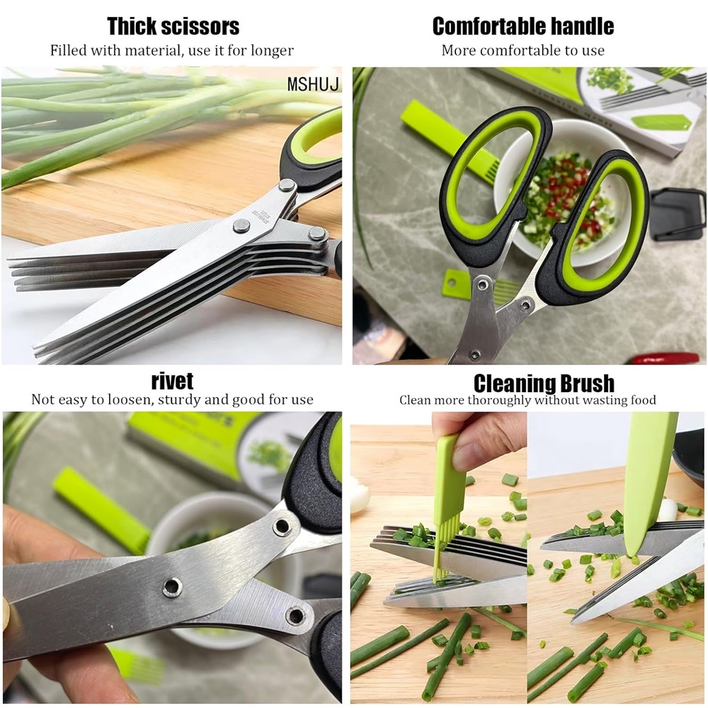 Многослойные ножницы, кухонные – обзор и цена Herb Scissors 5 Blade
