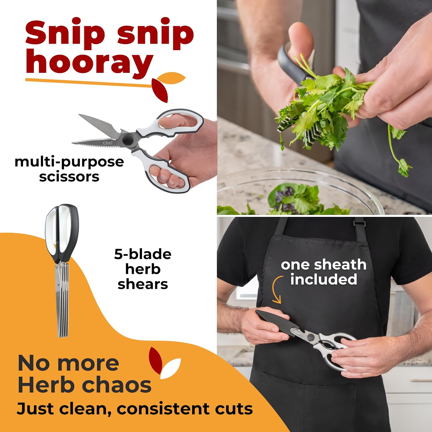 Набор ножниц для трав Gidli с  – обзор и цена Herb Scissors 5 Blade